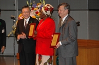 Presentation of the Certificate for International Goodwill Ambassador of Fukushima Prefecture by the Governor