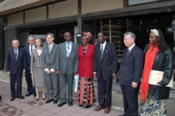 In front of the Dr. Noguchi's house of birth