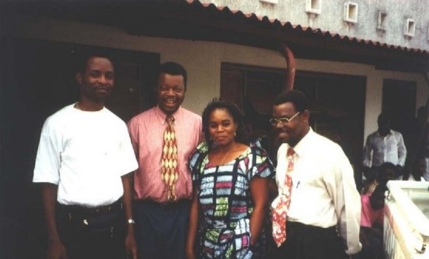 Dr. Muyembe-Tamfum with a survivor (woman) of Kikwit Ebola outbreak, 1995