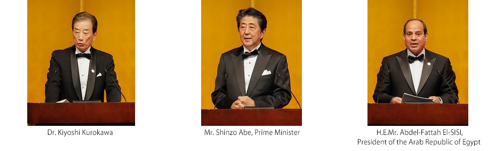 Dr. Kiyoshi Kurokawa, Mr. Shinzo Abe, Prime Minister, H.E.Mr. Abdel-Fattah El-SISI, President of the Arab Republic of Egypt