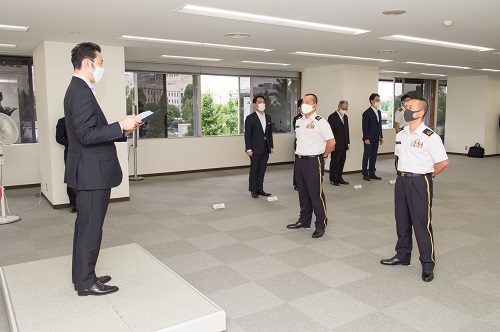 多国籍部隊・監視団（MFO）第１次司令部要員帰国式の様子