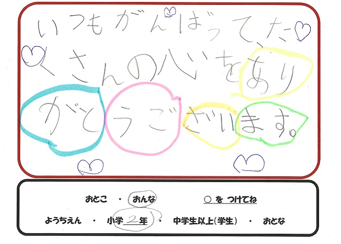 来場者の方々から寄せられた応援メッセージの一部紹介