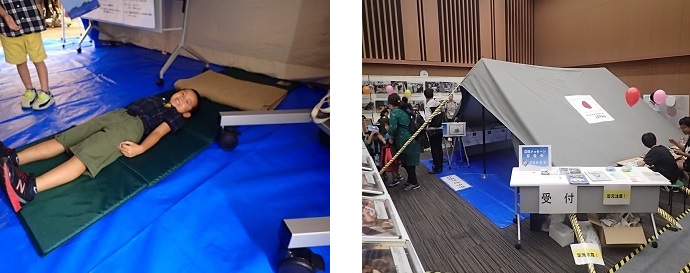 被災民支援用テントの展示