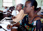 Staff in voting station in which it seriously works on pre-service training for success in real democratic election.(img)