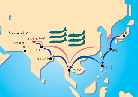 小牧～イスラマバードの運行経路図img