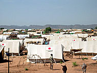 難民キャンプに立ち並ぶ救援用テント[写真提供：UNHCR]