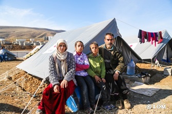 難民キャンプに設営されたテント（イラク）