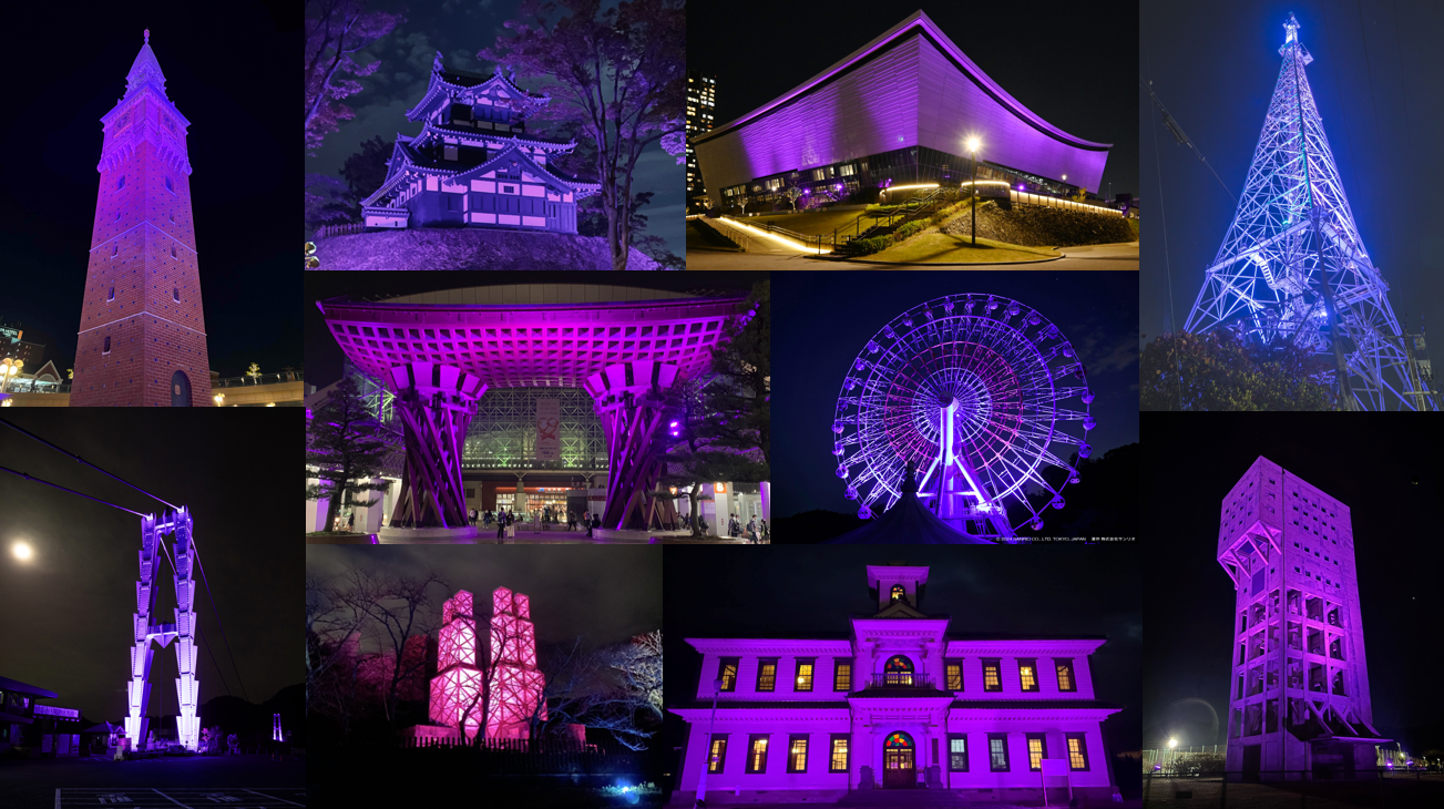 令和6年度のパープル・ライトアップの様子